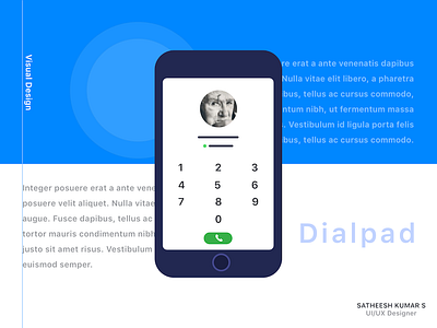 Dial pad blue clean dial minimal mobile split user visual design white