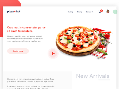 pizza landing page cart landing landing page order page pizza profile red web yummy