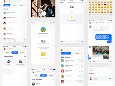 Facebook Redesign animation blue bubble chat facebook grid view interface list view messenger minimal redesign