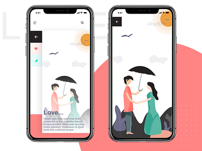 Illupaper-ios-wallpaper-app iphone version app cloud design illustration love minimal rainy slider ui umberlla ux wallpaper