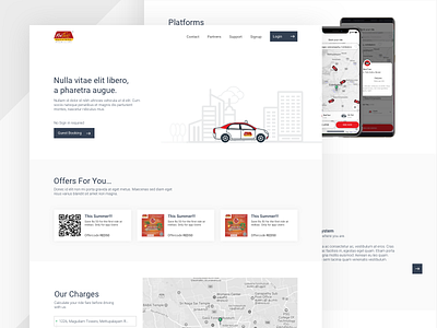 RedTaxi - Website redesign car card clean hailing illustration landing page mallowtech minimal redtaxi taxi website