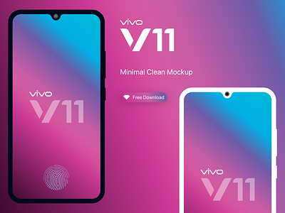 Vivo V11 Pro - Mobile Minimal mockups clean download for free frame frame mock up freebies minimal mobile mockup mockup design sketch template
