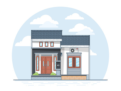 Small house architecture building home house illustration line vector