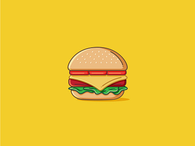 Cheeseburger burger food icon illustration line microstock vector