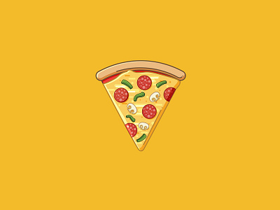 Pizza Slice food icon illustration pizza style