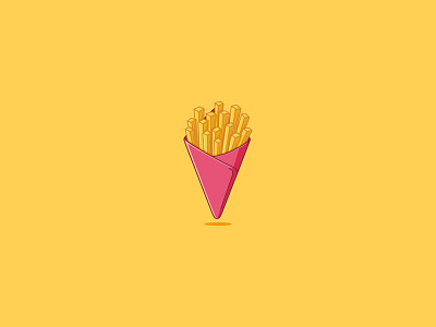 French Fries fast food french fries icon illustration potato snack street food