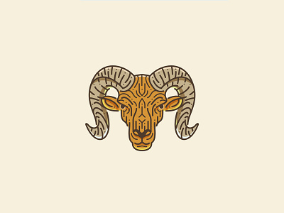 Goat animal goat head illustration line ram style vector