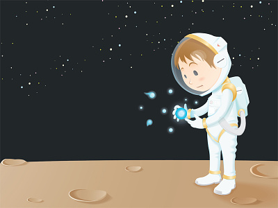Space Boy alien astronaut boy illustration kid space vector