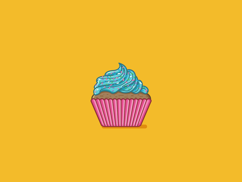 Sweet Cupcake sweet illustration vector snack food cupcake