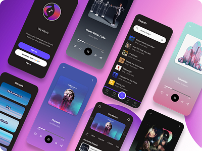 Music Player App app design graphic design music player ui ux