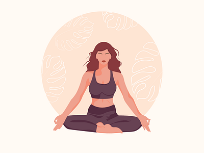 faceless yoga girl in lotus position