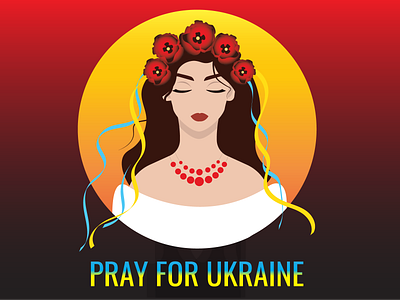 ukrainian girl prays for ukraine stop war adobe illustrator pray for ukraine stop the war ukraine vector illustration war