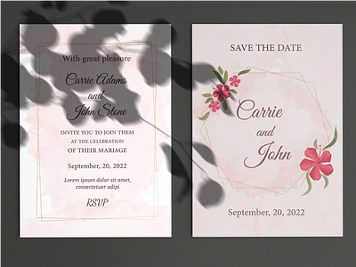 Floral Rustic wedding invitation