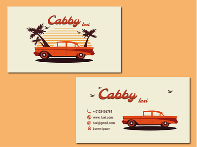 Taxi business card design in retro style adobe illustrator branding business card car card design illustration logo retro retro car retro style taxi vector
