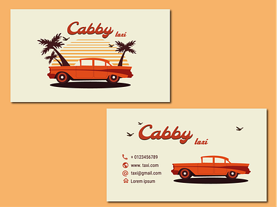 Taxi business card design in retro style