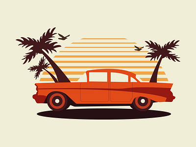 retro car poster design