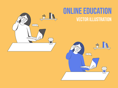 online education vector illustration