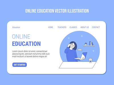 vector illustration for online education website