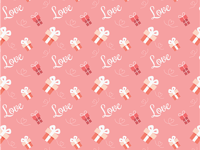 pink cute pattern about love and gifts valentine's day