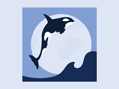 killer whale jumping out of the water vector illustration