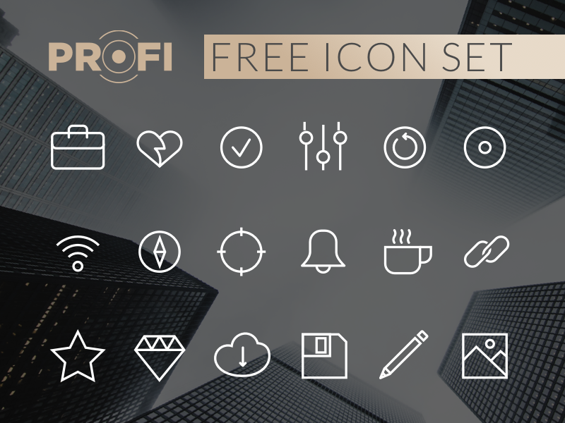 PROFI Free Icon Set davidgor iconjar android ios web ui design vector icon freebie