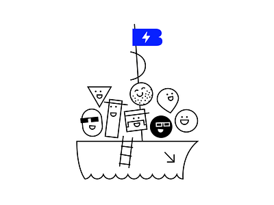 Team Ship flat illustration vector
