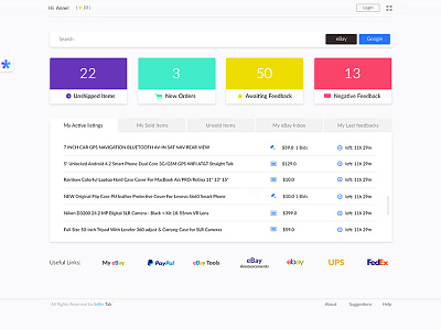 Seller Tab App app color design homepage interface tab ui ux vector web webdesign