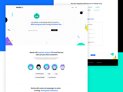 Marko.ai landing page color digital green interface ui ux vector web website