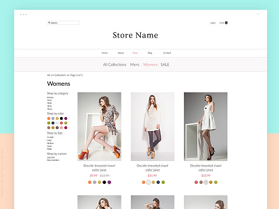 E-commerce Fashion Theme cart e commerce ecommerce elegant fashion mobile shop store theme ux web website