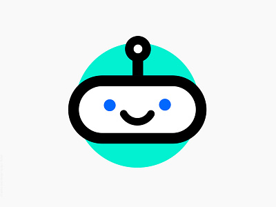 Marko.ai Logo android bot character chatbot happy icon illustration brand logo minimal neon robot