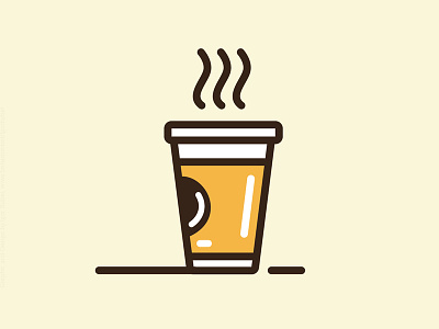 Coffee coffee line color drink flat fun hot icon illustration line vector