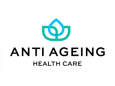 Logo Anti Ageing ageing design flower health identity logo lotus green mark nature symbol vector