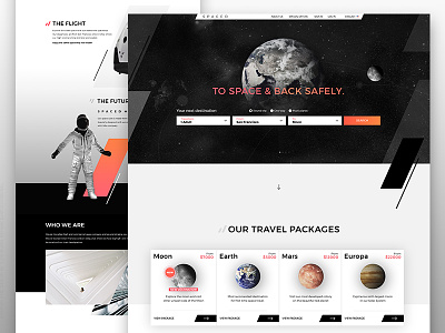 SPACED Homepage digital homepage modern space spacedchallenge sport stars travel ui ux website