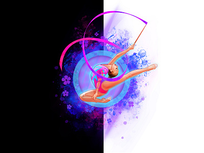 Illustration for gymnastic studio art concept design digital art drawing girl gymnastic photoshop ps