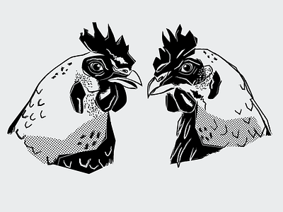 Poultry Throwdown chicken design head illustration john bosco johnvbosco retro texture vector