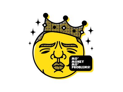 Mo' Money, Mo' Problems! biggie hiphop illustration notorious b.i.g portrait rap smalls