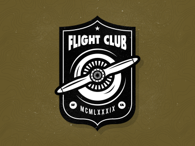 Flight Club 1989 airplane badge club flight logo san francisco