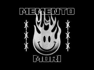 Memento Mori barbed wire chain flames illustrations memento mori smiley face