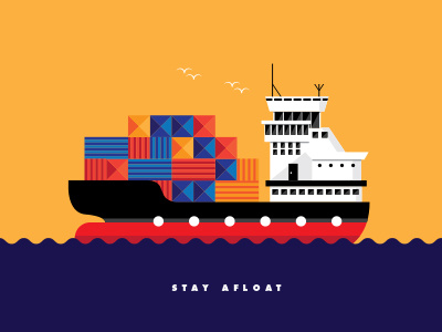 Stay Afloat cargo container nautical sea ship