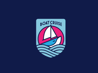 Boat Cruise v.2 boat cruise illustration nautical sea wave whale