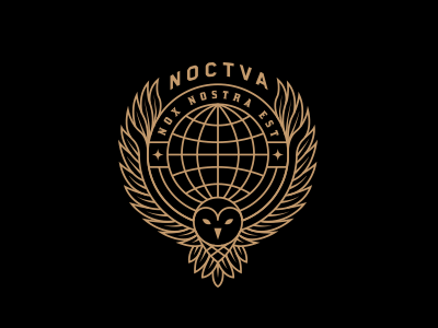 N O C T V A badge global globe owl