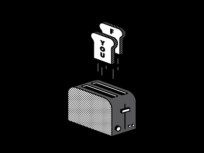 Monday doodle halftone illustration monday toast toaster