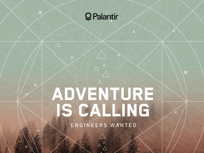 Adventure is Calling adventure calling forest illustration palantir recruiting trees wireframes wood