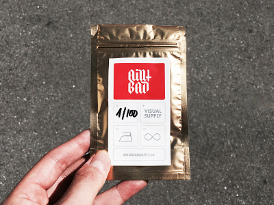 Aint Bad Co. Packaging aint bad blackletter cross custom lettering gold hand lettering lettering metallic packaging visual supply