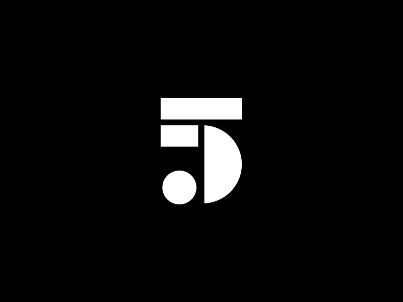 Five 5 branding dots five identity lines logo numbers patterns v