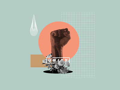 Unity collage concept cooollage fist illustration unity women march
