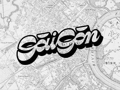 Sài Gòn curvy hand lettering lettering saigon sài gòn thick type typography