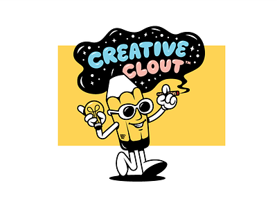 CreativeClout™ adobe cartoon clout concept creative goggles idea illustration lightbulb pencil