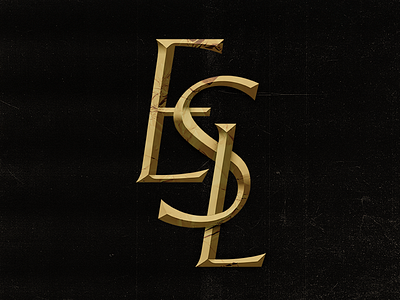 ESL esl gold lettering monogram type typography ysl yves saint laurent