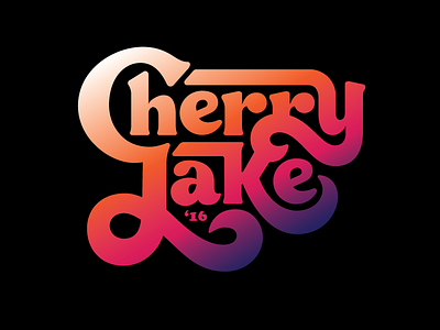 Cherry Lake™ 70s type branding custom lettering groovy type hand lettering identity lettering logo logotype script thick type typography